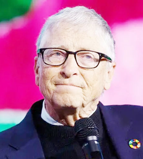 بل گیٹس، مائیکرو سافٹ کے بانی، جدید ٹیکنالوجی اور فلاحی کاموں کے لیے معروف.