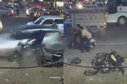 بارہویں جماعت کے طالب نے کار اٹوبائیک پر پیدل چلنے والوں کی ماری ٹکر‘ 6سالہ بچے کی ہوئی موت