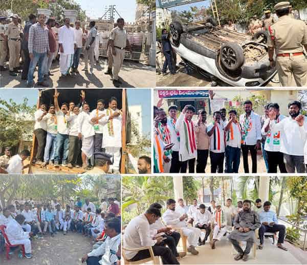 حادثہ میں گاڑی الٹ گئی، پولیس موقع پر موجود.