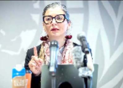 فرانسسکا البانیز اپنے خلاف اسرائیلی زہرافشانی پر تشویش کا اظہار کرتی ہوئی.