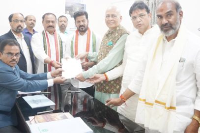 راجیہ سبھا کیلئے ابھیشک سنگھوی و نریندر ریڈی کے پرچہ نامزدگی داخل