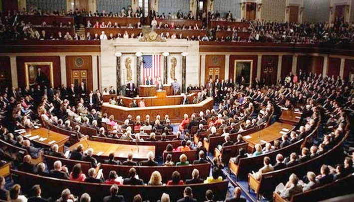 امریکی کانگریس اجلاس میں ارکان کی بڑی تعداد موجود.