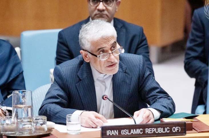 ایران کے نمائندہ شخص اقوام متحدہ میں خطاب کر رہا ہے، اہم سیاسی اجلاس میں.