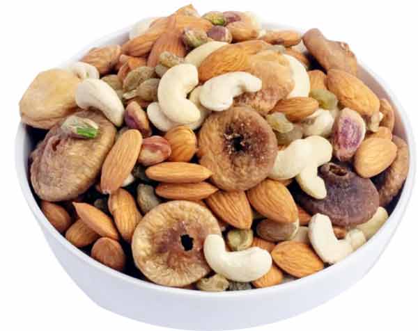 خشک میوہ جات کا مکس، صحت مند ناشتہ، اسنیک، بادام، کاجو، پستہ، کشمش، اور دیگر خشک میوہ جات.