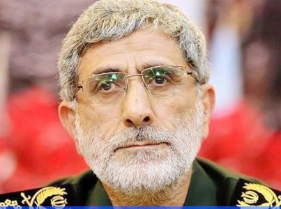 قدس فورس کے کمانڈر اسماعیل قانی اسرائیل میں محفوظ ہونے کی تصدیق