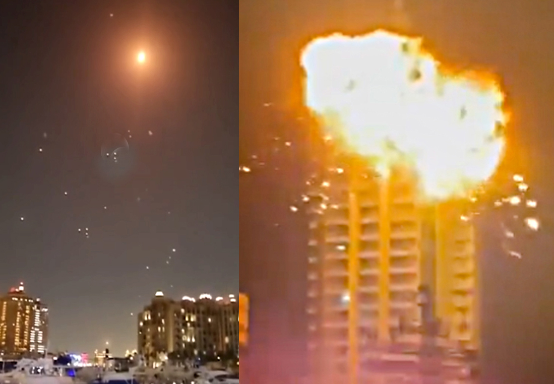 ایرانی حملہ ریاض میں دھماکے کی تصویر، جوابی کارروائی کی وارننگ کے ساتھ۔.