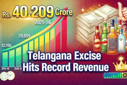 تلنگانہ میں ایکسائز کی آمدنی بڑھ کر 40,209 کروڑ تک پہنچ گئی