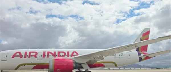 ایئر انڈیا کا مسافر طیارہ ہوا میں، سفر کے لیے تیار، فضائی سفر کی تصویر.