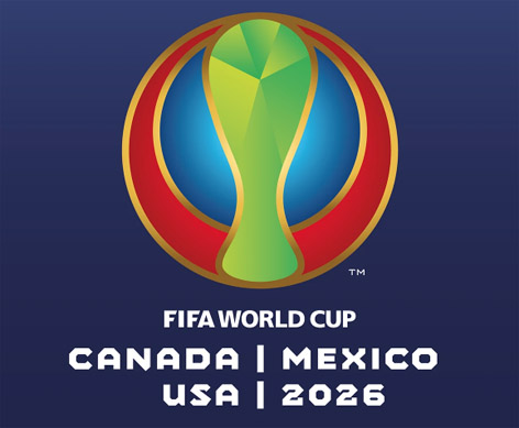 فٹبال ورلڈ کپ 2026 کا سرکاری لوگو، کینیڈا، میکسیکو، اور ا.
