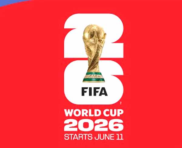 ورلڈ کپ 2026 فٹبال کپ کا لوگو، شروع 11 جون 2026.
