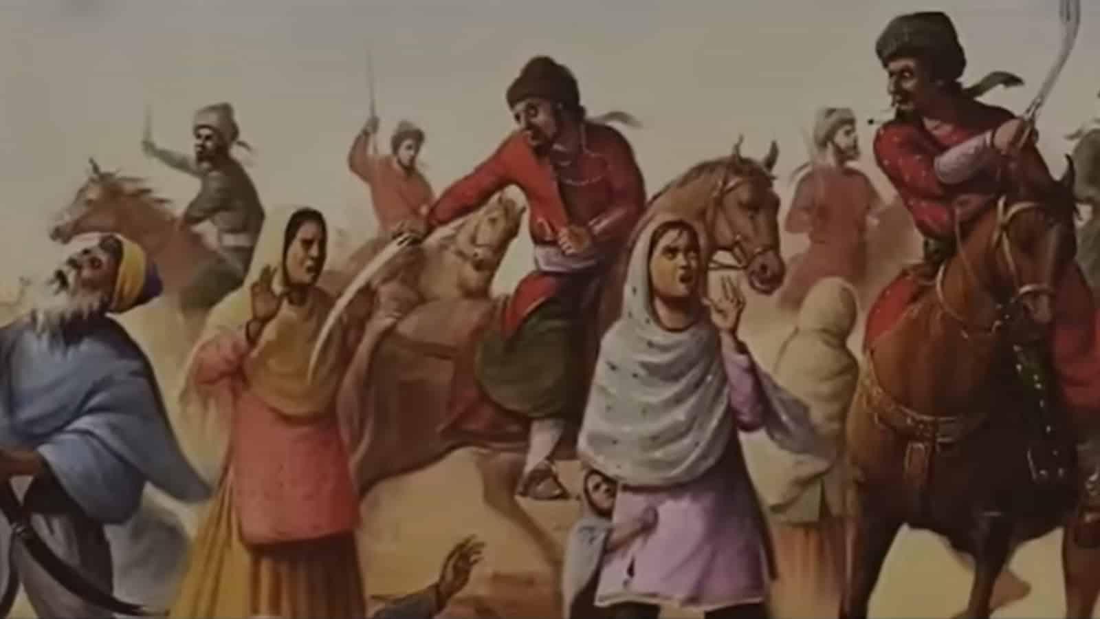 پرانا جنگی منظر، گھوڑوں پر سوار فوجی اور جنگی ہتھیار.