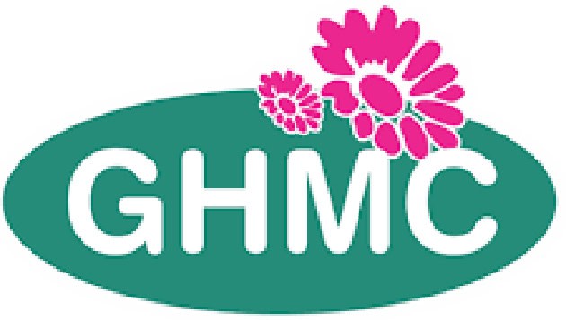 GHMC کا لوگو اور پھولوں کا خوبصورت ڈیزائن.