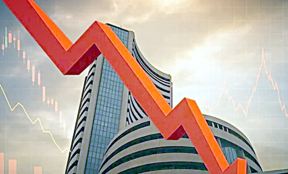 معاشی بحران کی نشاندہی کرنے والی گرتی ہوئی اسٹاک مارکیٹ کی لائن.