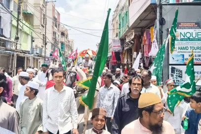 حیدرآباد میں میلاد النبیؐ کی دھوم‘ پرانے شہر سمیت ریاست بھر میں نکالا گیا میلاد جلوس