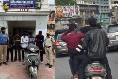 حیدرآباد میں پانچ نابالغ لڑکے سنگل اسکوٹر پر سوار نظر آئے، مقدمہ درج