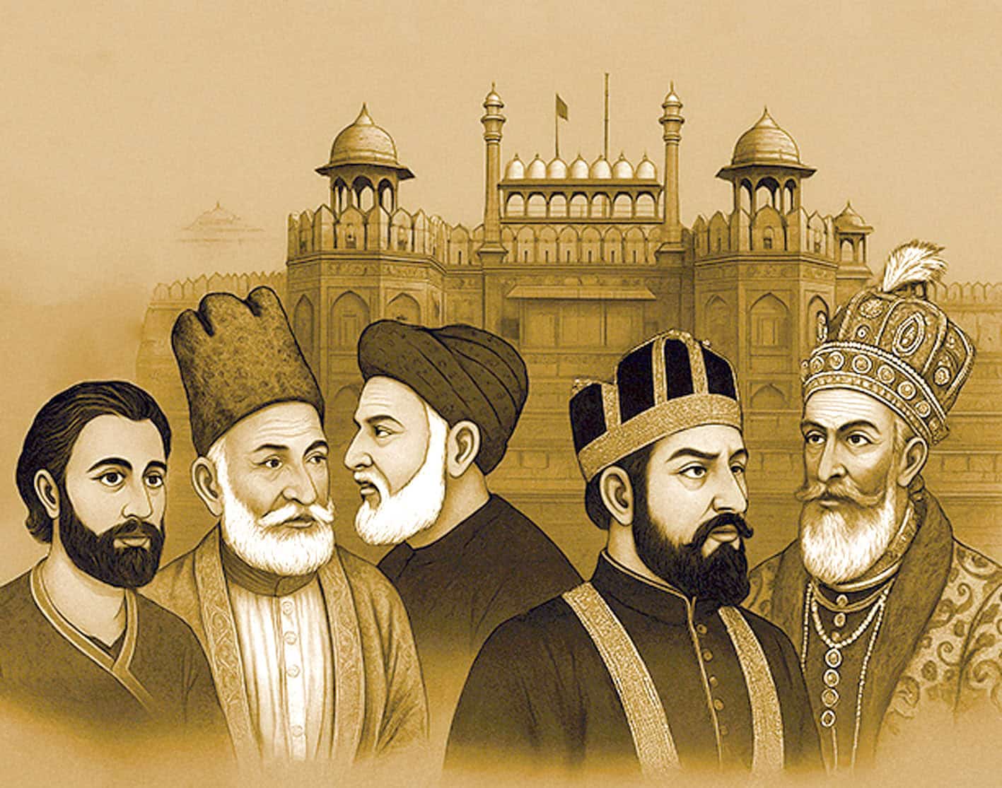 ہندوستانی بادشاہت کے اہم حکمرانوں کی تصویری جھلک.