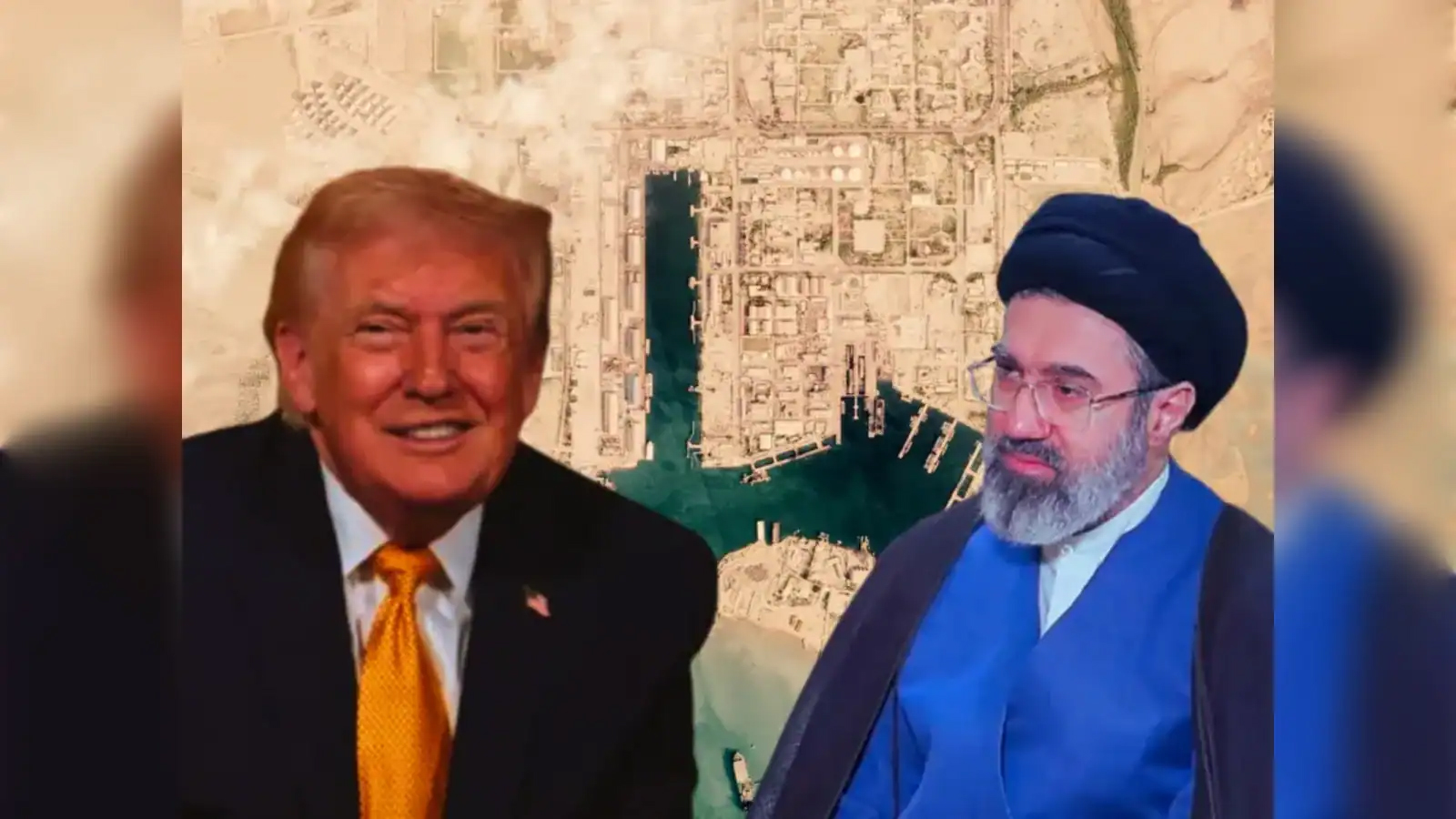 ڈونلڈ ٹرمپ اور ایرانی رہنما کی ملاقات، سیاسی گفتگو کی تصویر.