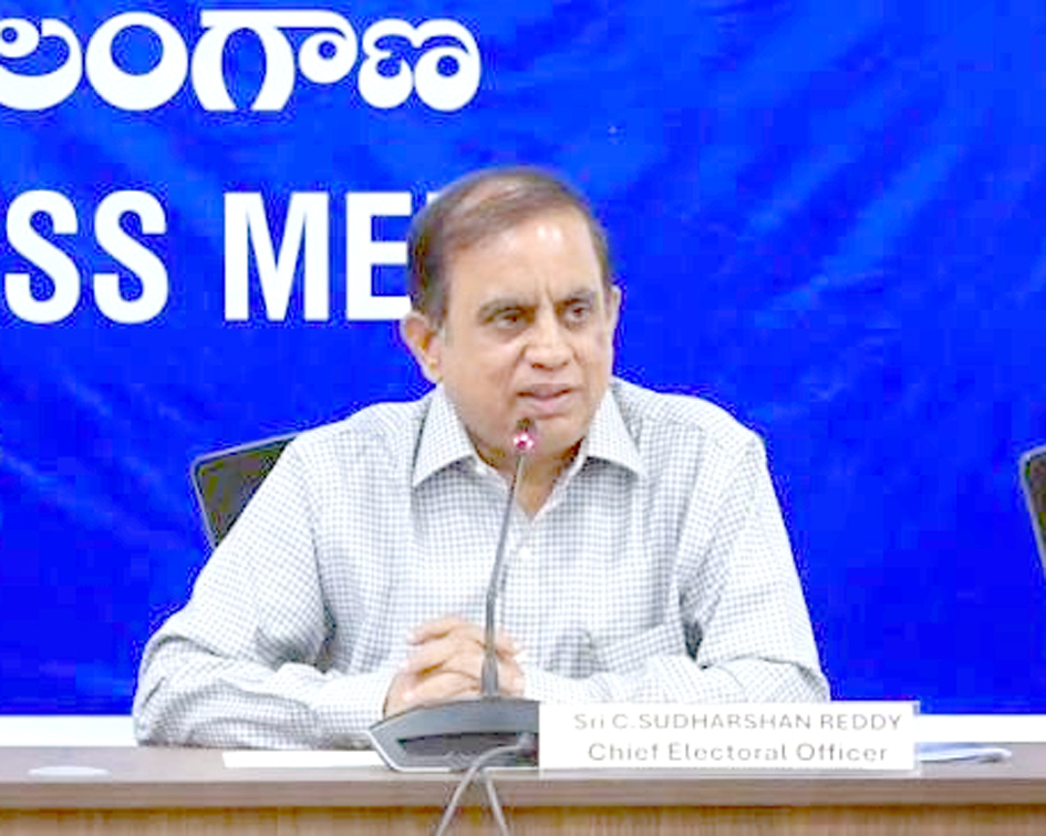 چیف الیکٹورل آفیسر سید سدھارشاں ریڈی کی پریس کانفرنس.