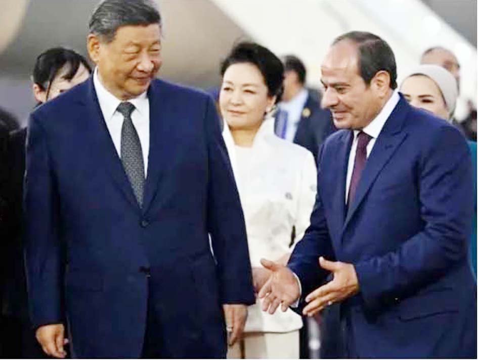 چینی اور مصری رہنماؤں کی ملاقات، دو طرفہ تعلقات پر تبادلہ خیال.