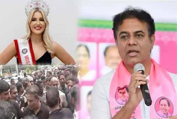 عورت اور مرد سیاستدان عوامی جلسہ میں خطاب کرتے ہوئے.
