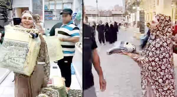 مزدور خواتین اور مرد روزمرہ کام کرتے ہوئے، سڑک پر مصروف.